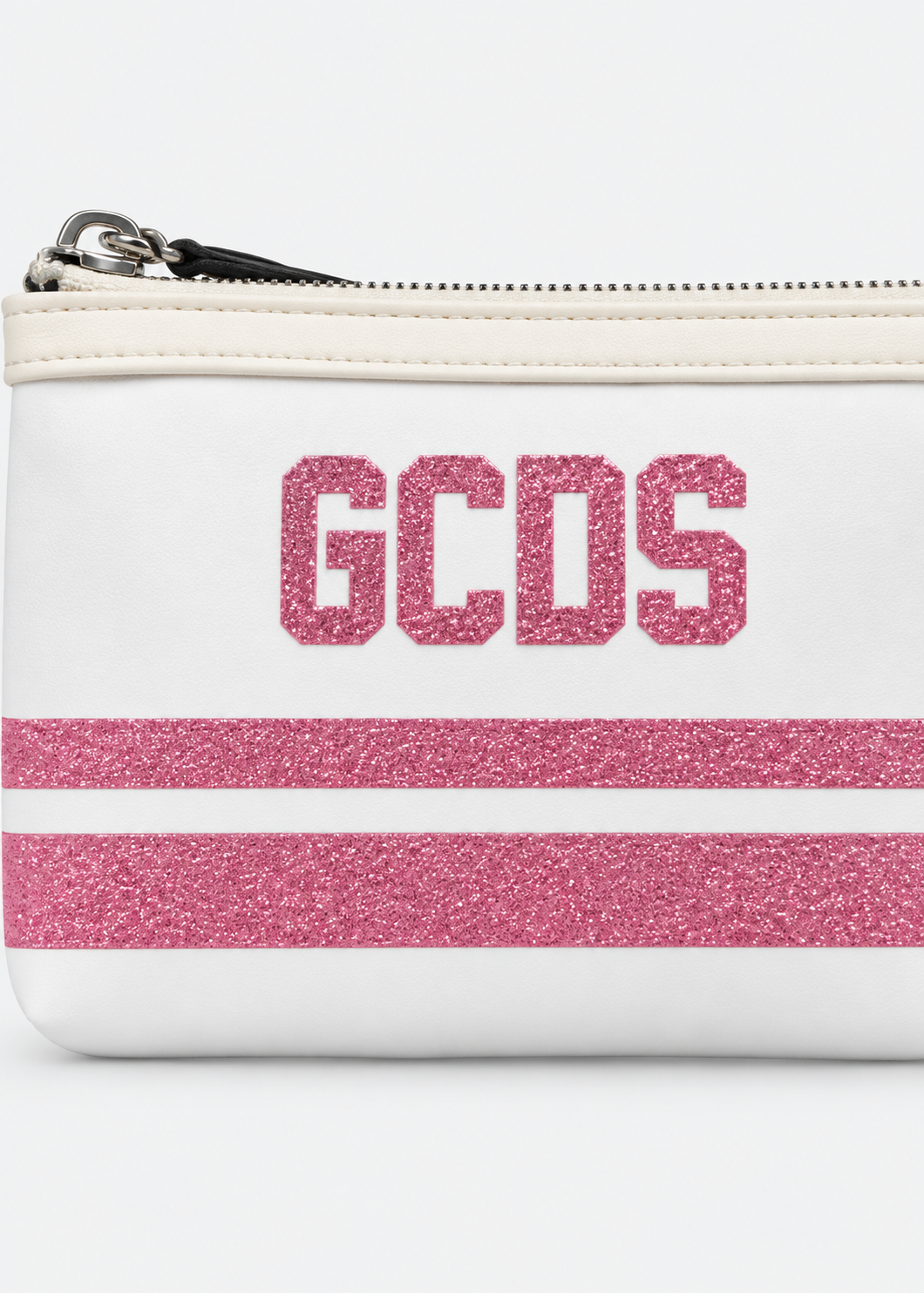 GCDS Pochette Bianca Bambina con Glitter Rosa AI26C2GJQW719T356