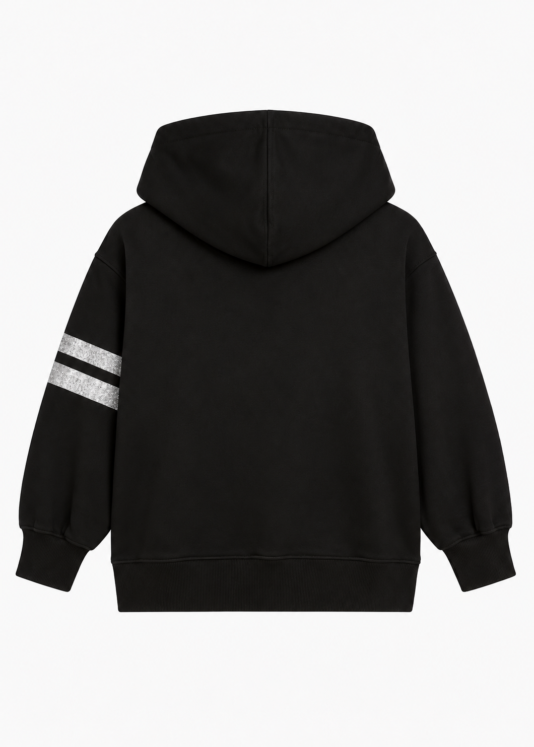 GCDS Felpa Nera Bambina in Cotone con Maxi Logo AI26Z0GJQE590F004
