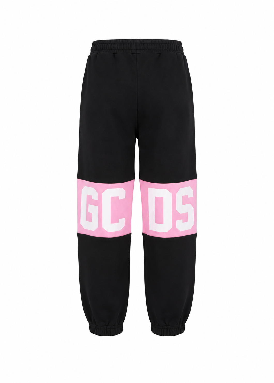 GCDS Pantaloni Neri e Rosa Bambina in Cotone con Maxi Logo AI26Z0GJQI588F004
