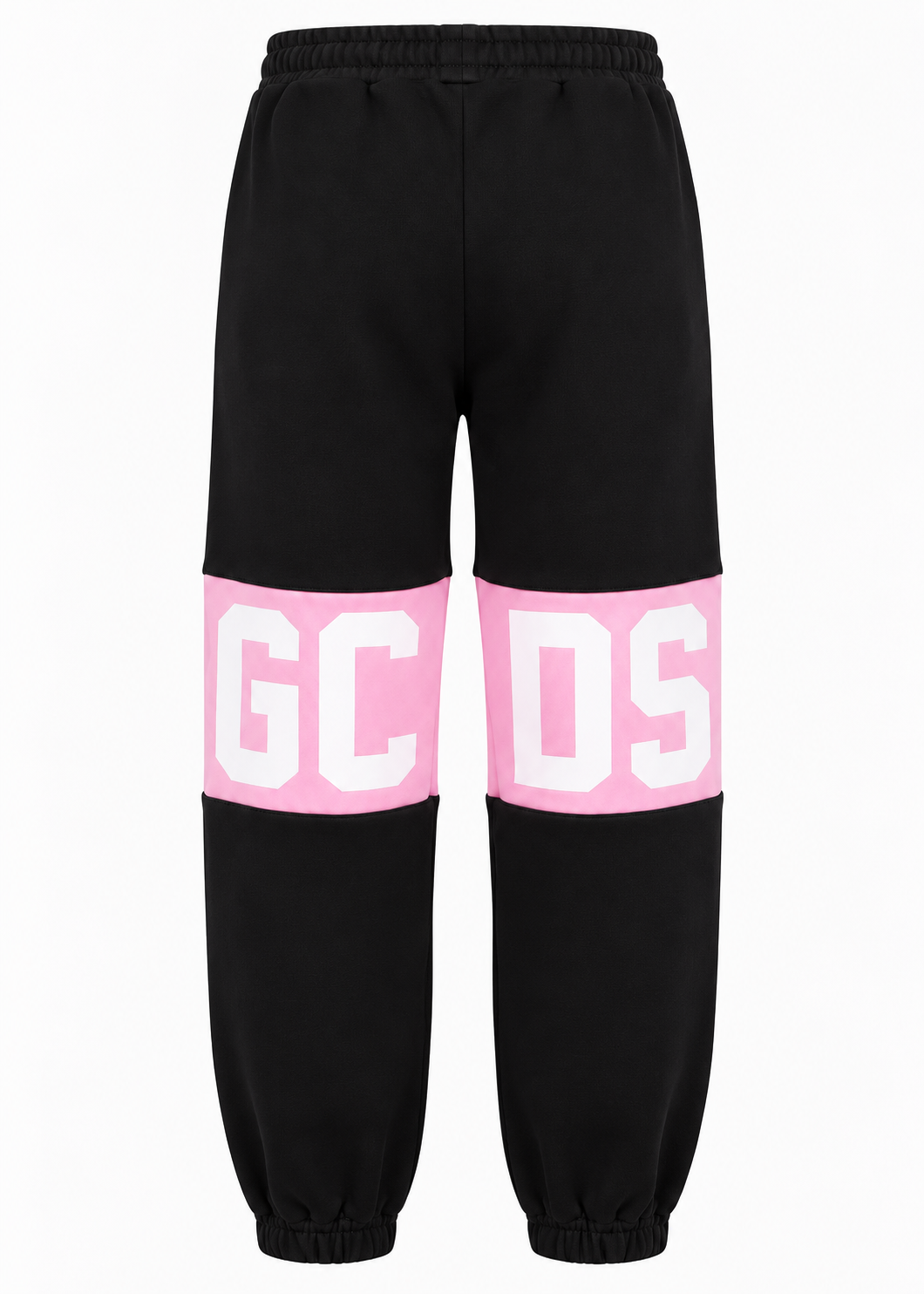 GCDS Pantaloni Neri e Rosa Bambina in Cotone con Maxi Logo AI26Z0GJQI588F004
