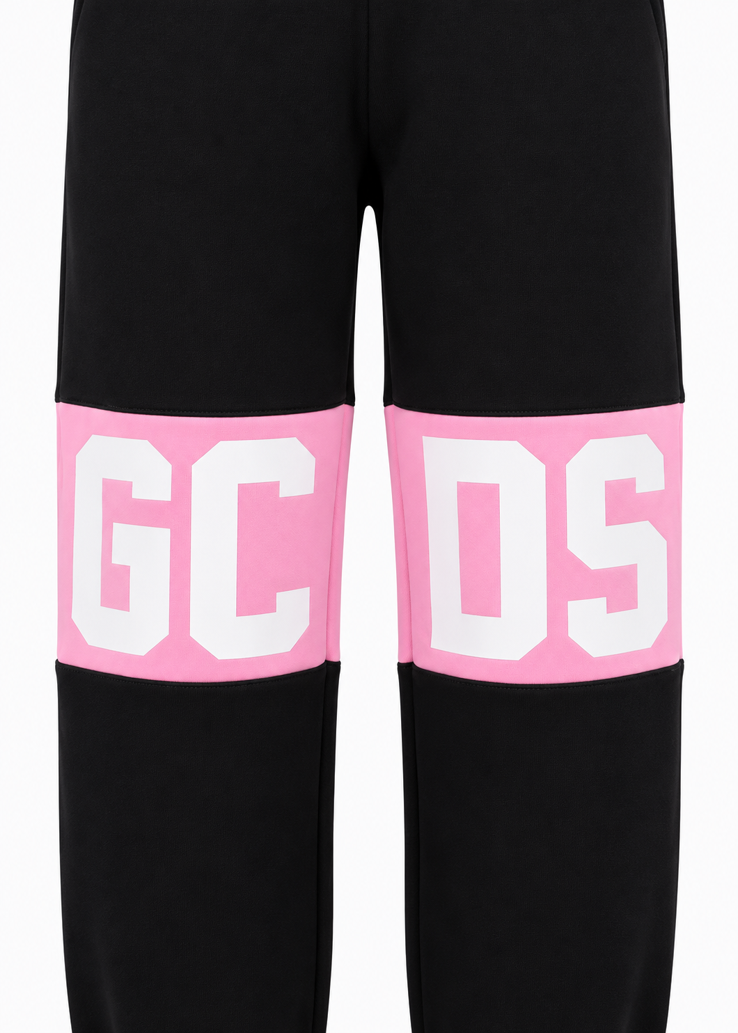 GCDS Pantaloni Neri e Rosa Bambina in Cotone con Maxi Logo AI26Z0GJQI588F004