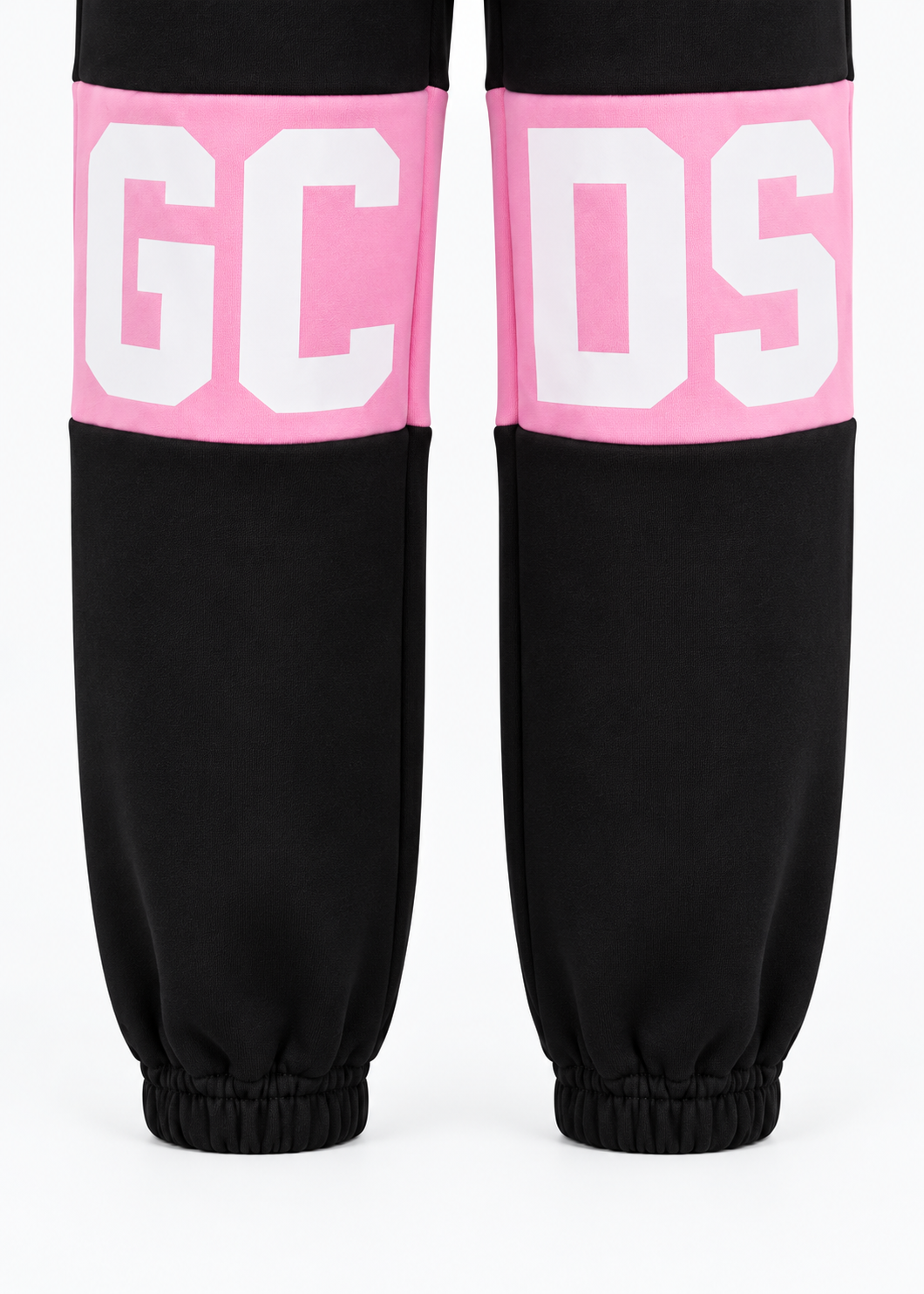 GCDS Pantaloni Neri e Rosa Bambina in Cotone con Maxi Logo AI26Z0GJQI588F004