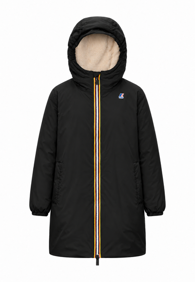 Kway nero unisex con cappuccio interno caldo