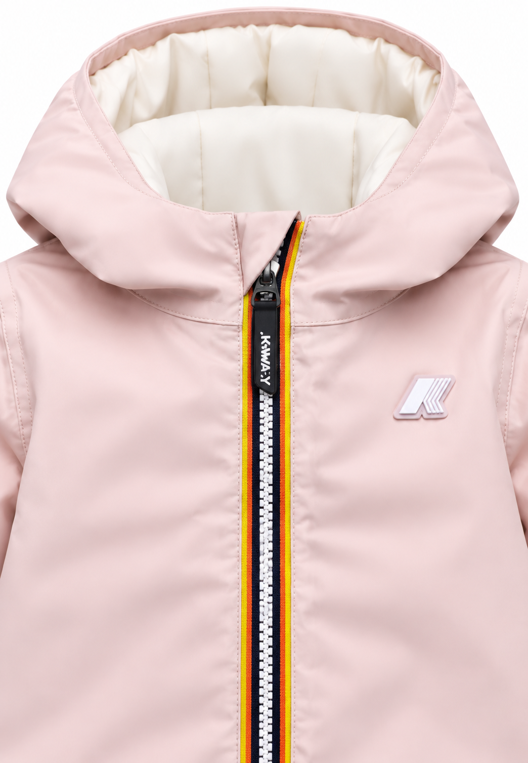 K-Way Paris Giacca bambina Jack ST Warm Double Reversibile Rosa Cipria/Bianco