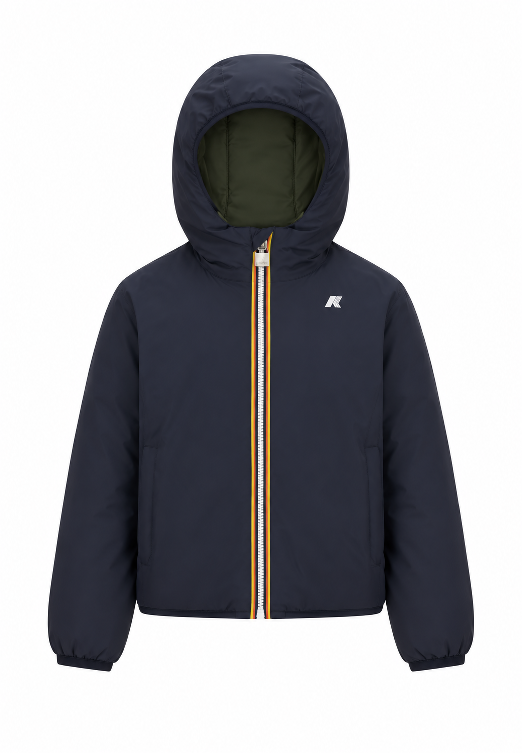K-Way P. Jack St Warm Double Kids Junior Giacca Reversibile Blu Verde con Cappuccio – Giubbotto Invernale Bambino Ragazzo