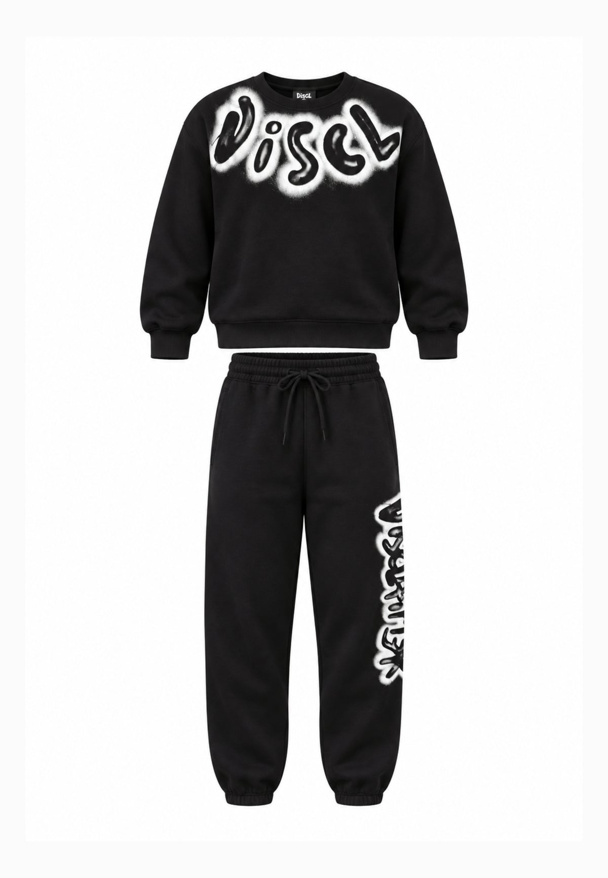 Disclaimer TUTA NERA CON LOGO GRAFFITI BIANCO Bambine e ragazze 26IDK59215.NERO_