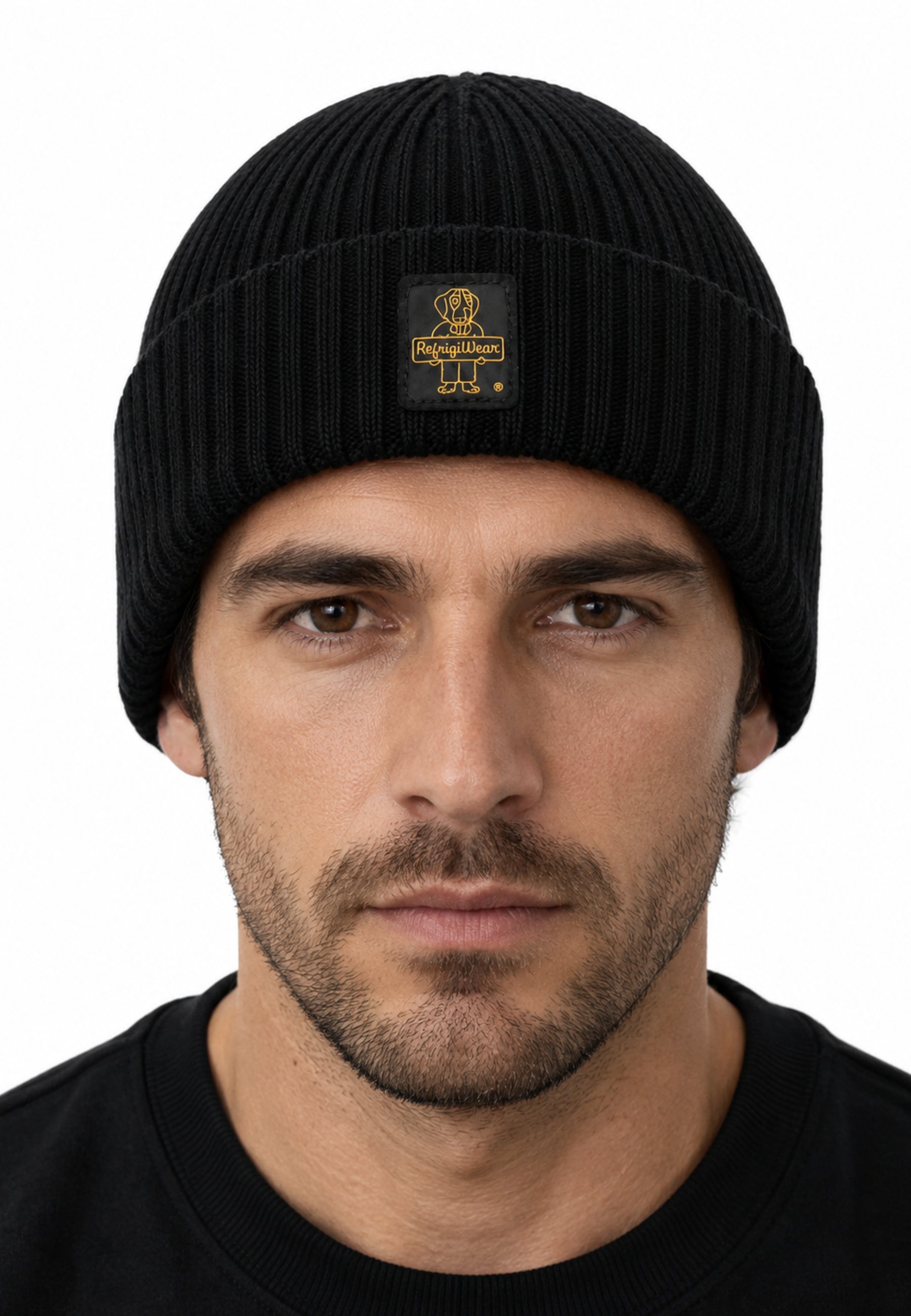 REFRIGIWEAR CAPPELLO nero IN LANA CON LOGO Uomo colorado hat.ne_