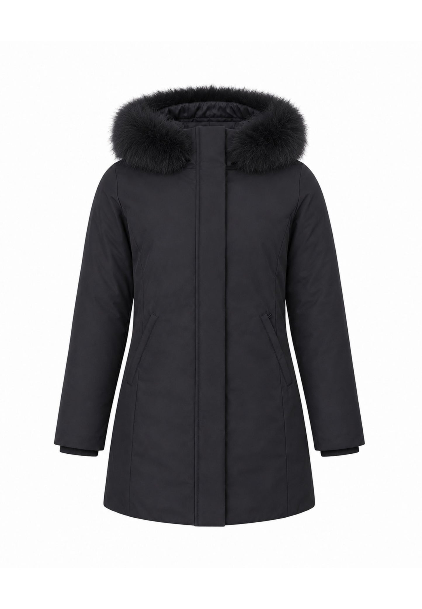 Bomboogie GIUBBOTTO NERO CON CAPPUCCIO E PELLICCIA VERA Bambine e ragazze CG 583V T ACR 6.NE_