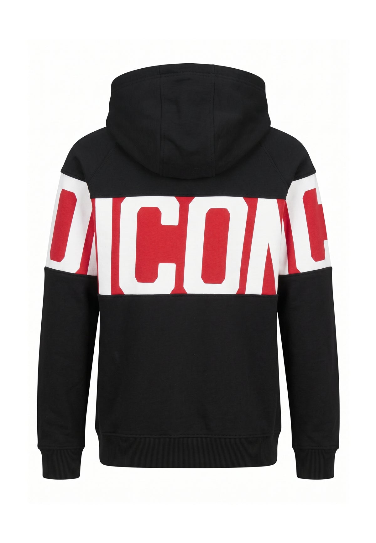 ICON FELPA NERO CON CAPPUCCIO CON BANDA ROSSA CENTRALE Bambini e ragazzi IBSW001383.NE_