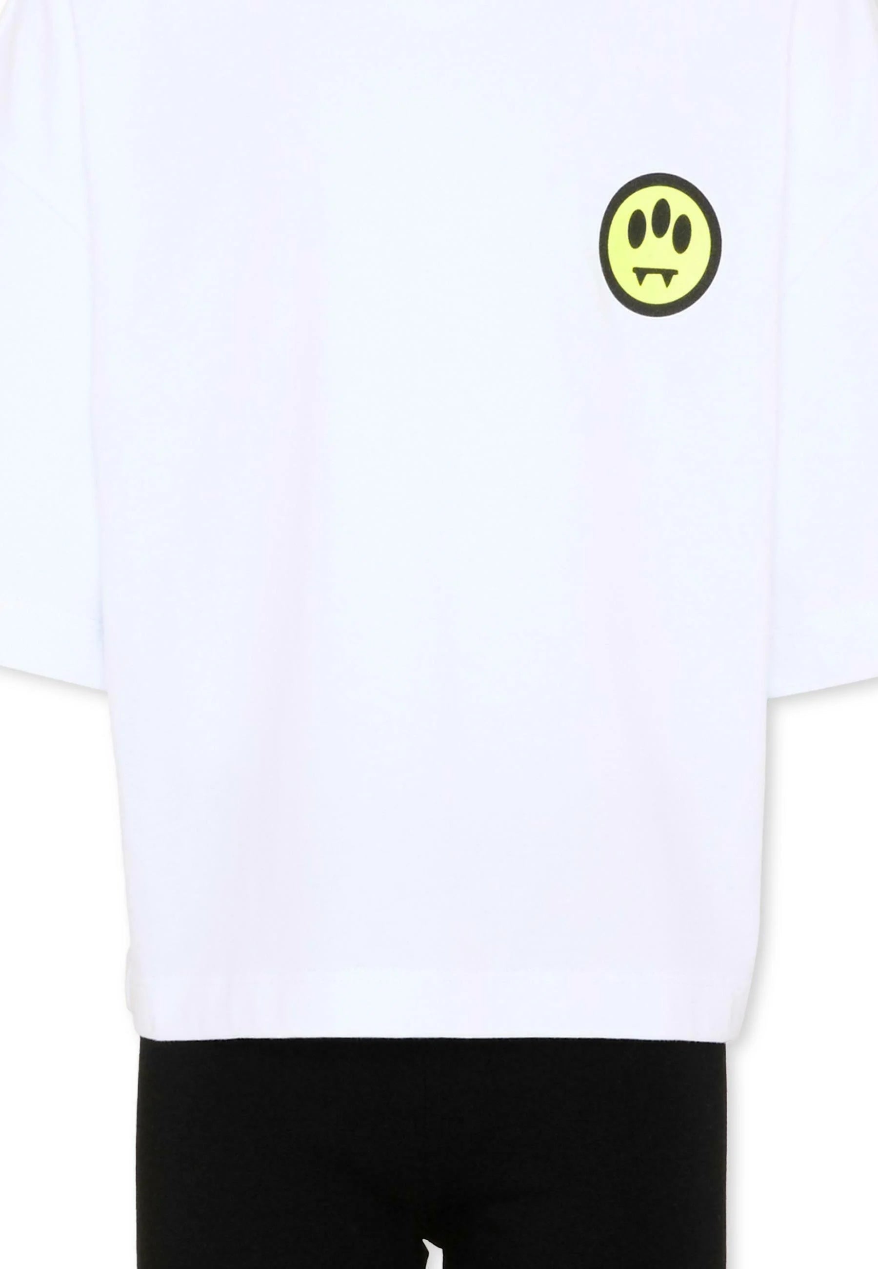 BARROW COMPLETO TSHIRT BIANCA E CICLISTA NERO CON LOGO SMILE Bambine e ragazze S6BKJGTL165_