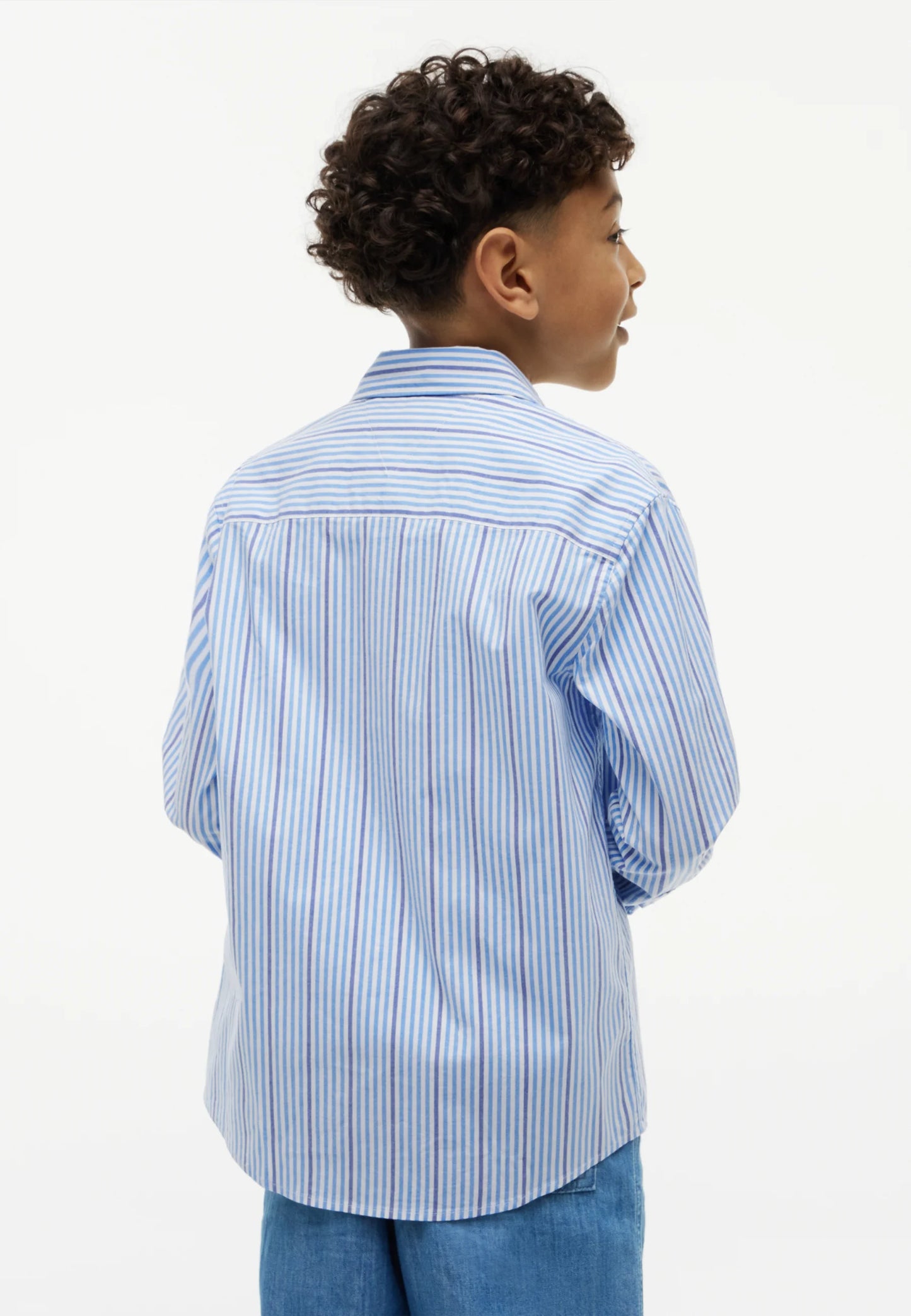 TOMMY HILFIGER CAMICIA A RIGHETTE AZZURRA E AVION Bambini e ragazzi KB0KB10566C39.AZZ_