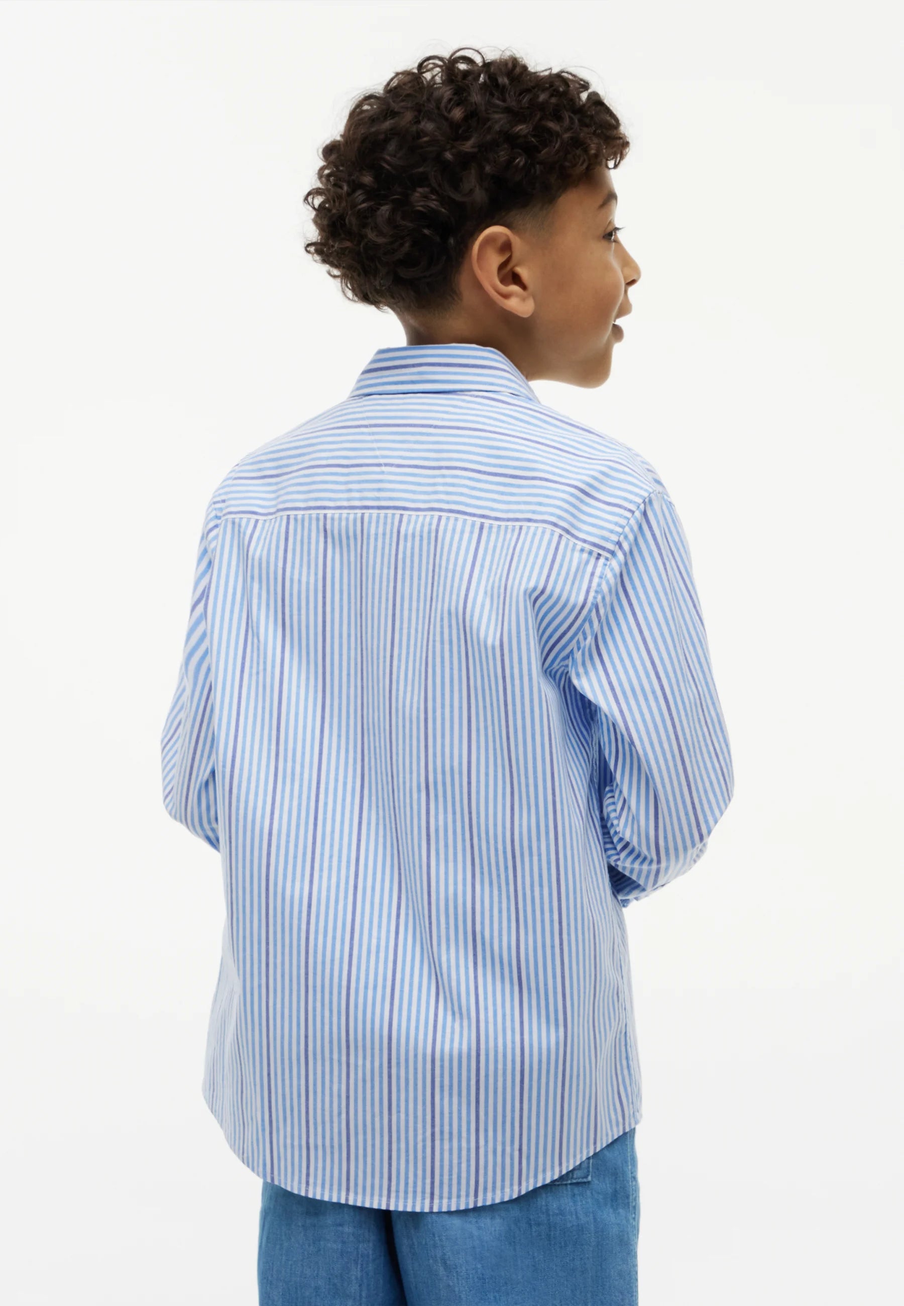 TOMMY HILFIGER CAMICIA A RIGHETTE AZZURRA E AVION Bambini e ragazzi KB0KB10566C39.AZZ_