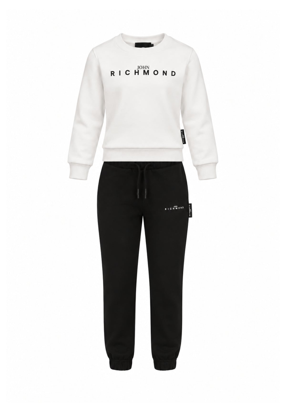 John Richmond TUTA BIANCA A GIROCOLLO CON PANTALONE NERO Bambine e ragazze RGA26019CF.BIA_