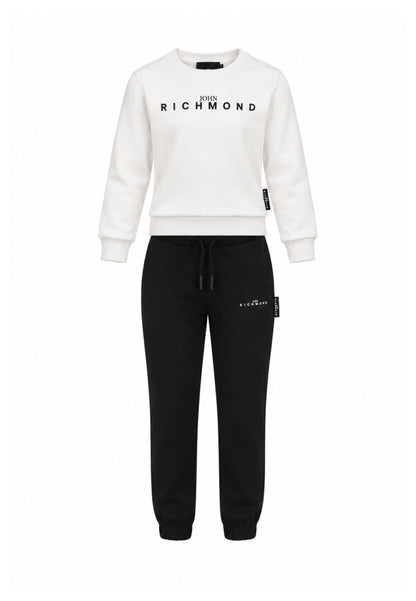 John Richmond TUTA BIANCA A GIROCOLLO CON PANTALONE NERO Bambine e ragazze RGA26019CF.BIA_