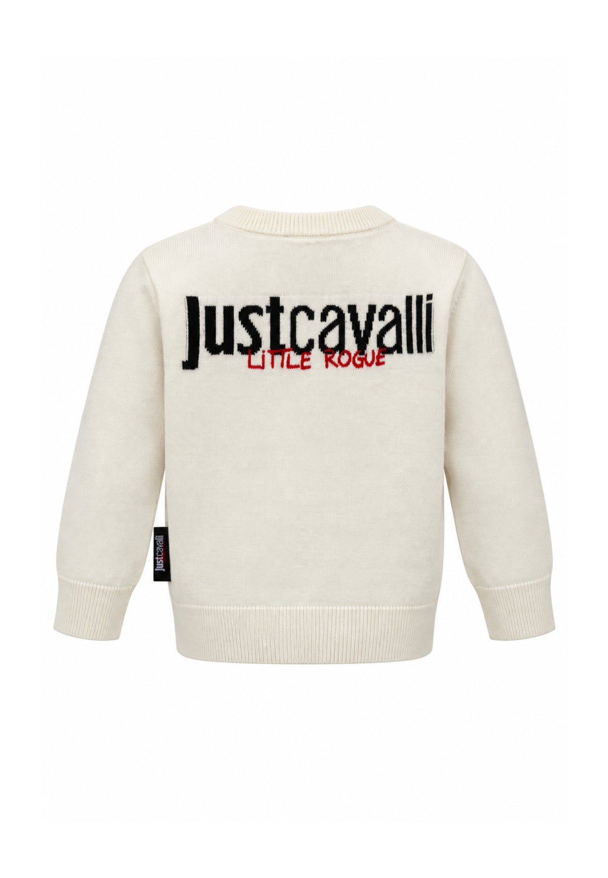 JUST CAVALLI MAGLIONCINO PANNA GIROCOLLO CON LOGO GRANDE Bambini e ragazzi JIA26002MA.PANNA_