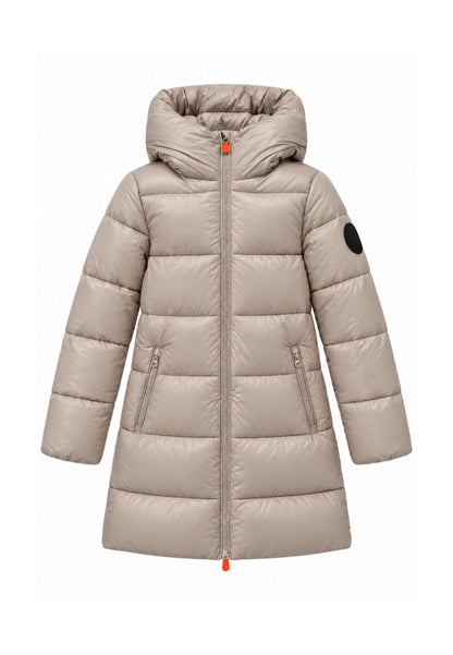 Save the Duck GIUBBOTTO BEIGE LUNGO A LINEA DRITTA Bambine e ragazze 10-J45510G.BEIGE_