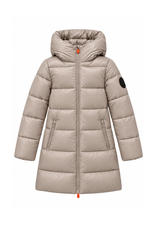 Save the Duck GIUBBOTTO BEIGE LUNGO A LINEA DRITTA Bambine e ragazze 10-J45510G.BEIGE_