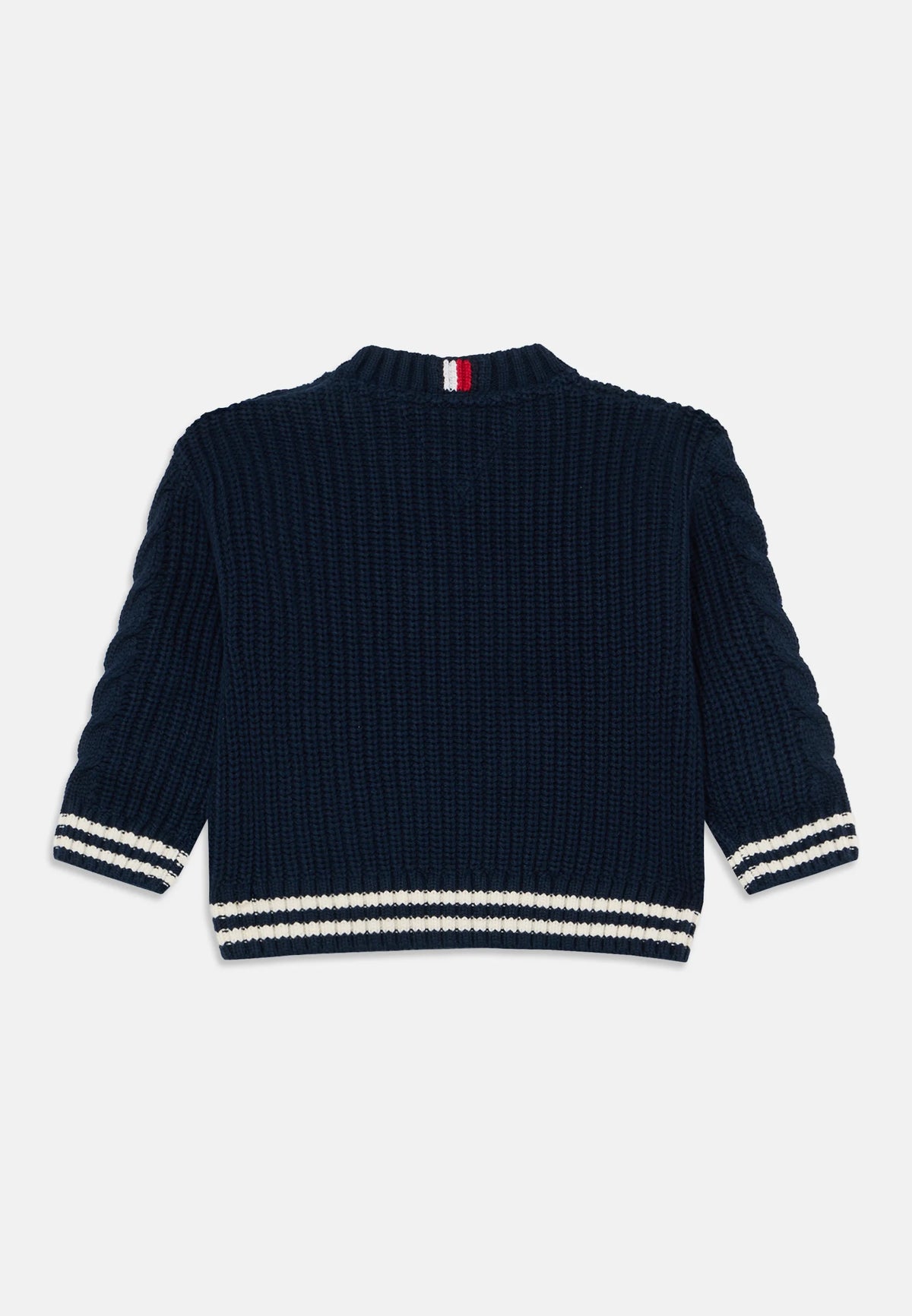 TOMMY HILFIGER MAGLIA blu a girocollo bambino e neonato con banda bianca Bambini e ragazzi KB0KB10629C1G.BLU_