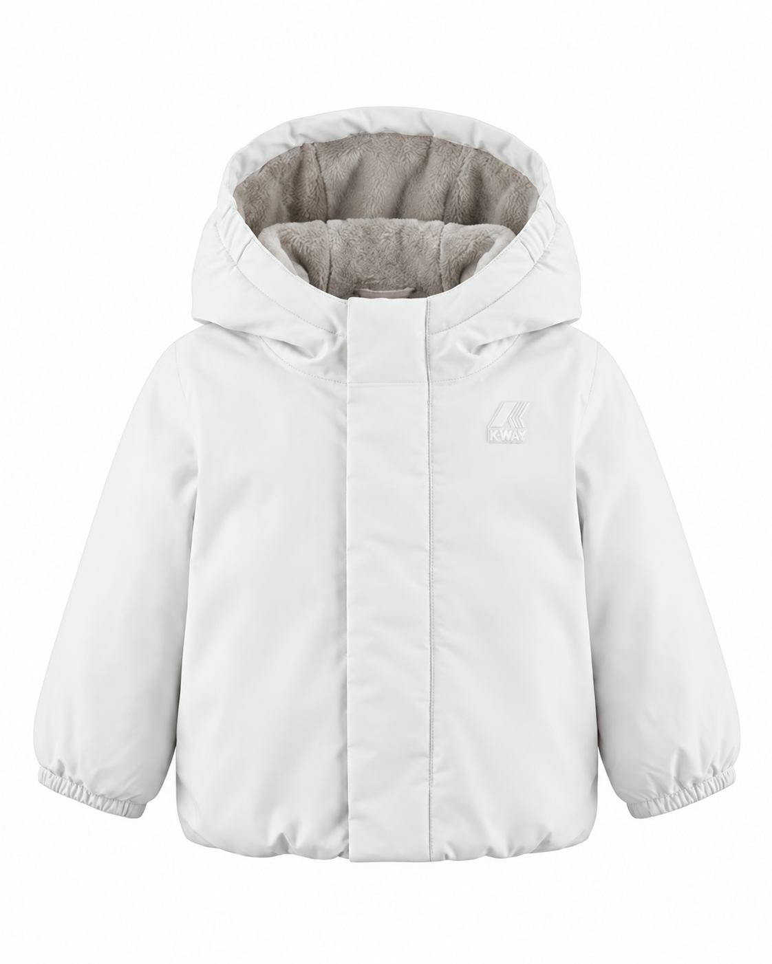 Kway giubbotto bianco con cappuccio bambino e neonato