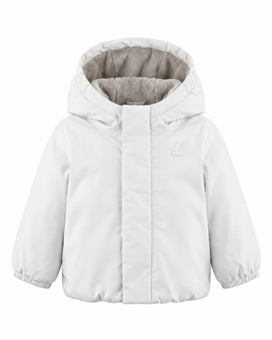 Kway giubbotto bianco con cappuccio bambino e neonato