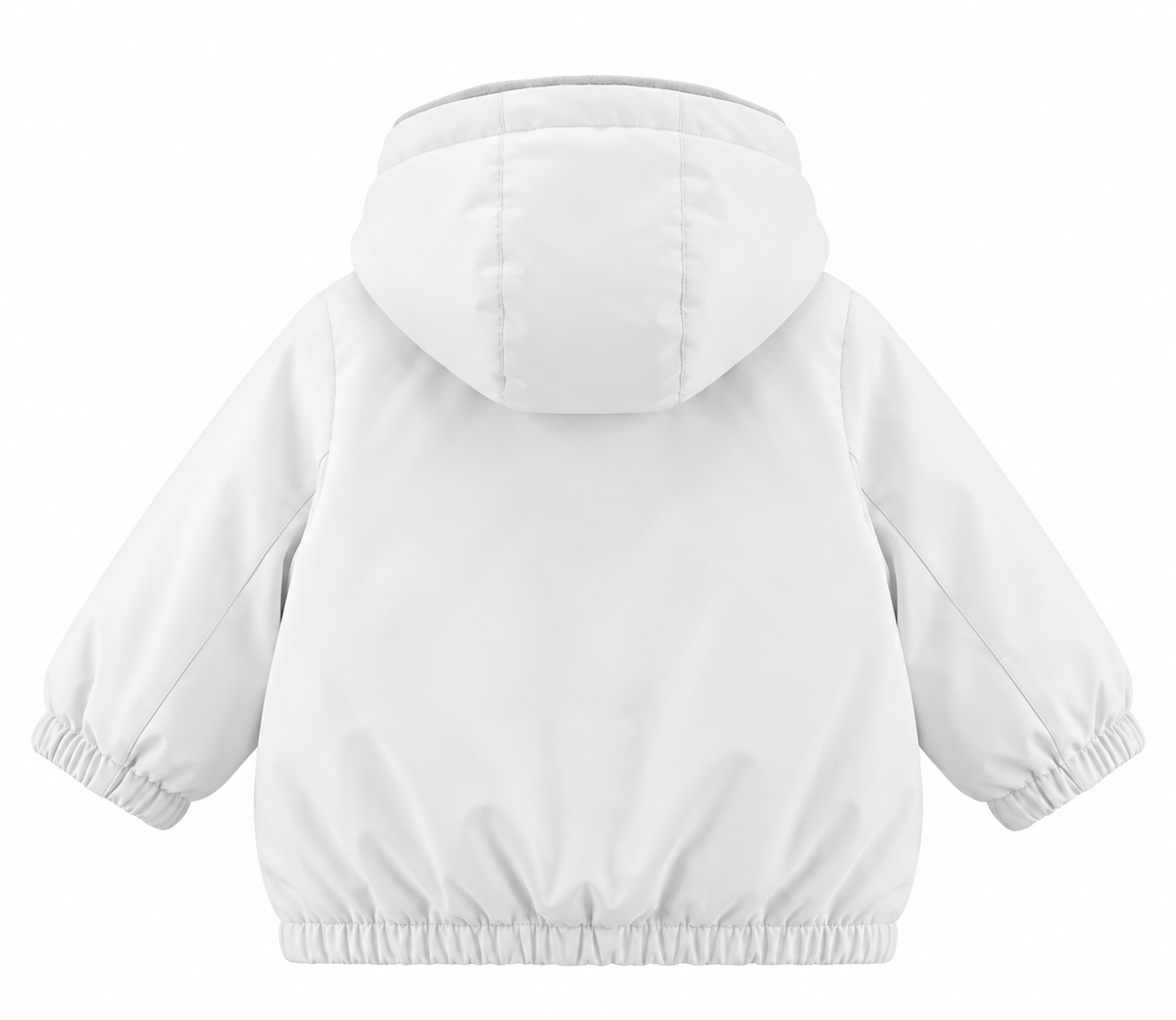 Kway giubbotto bianco con cappuccio bambino e neonato