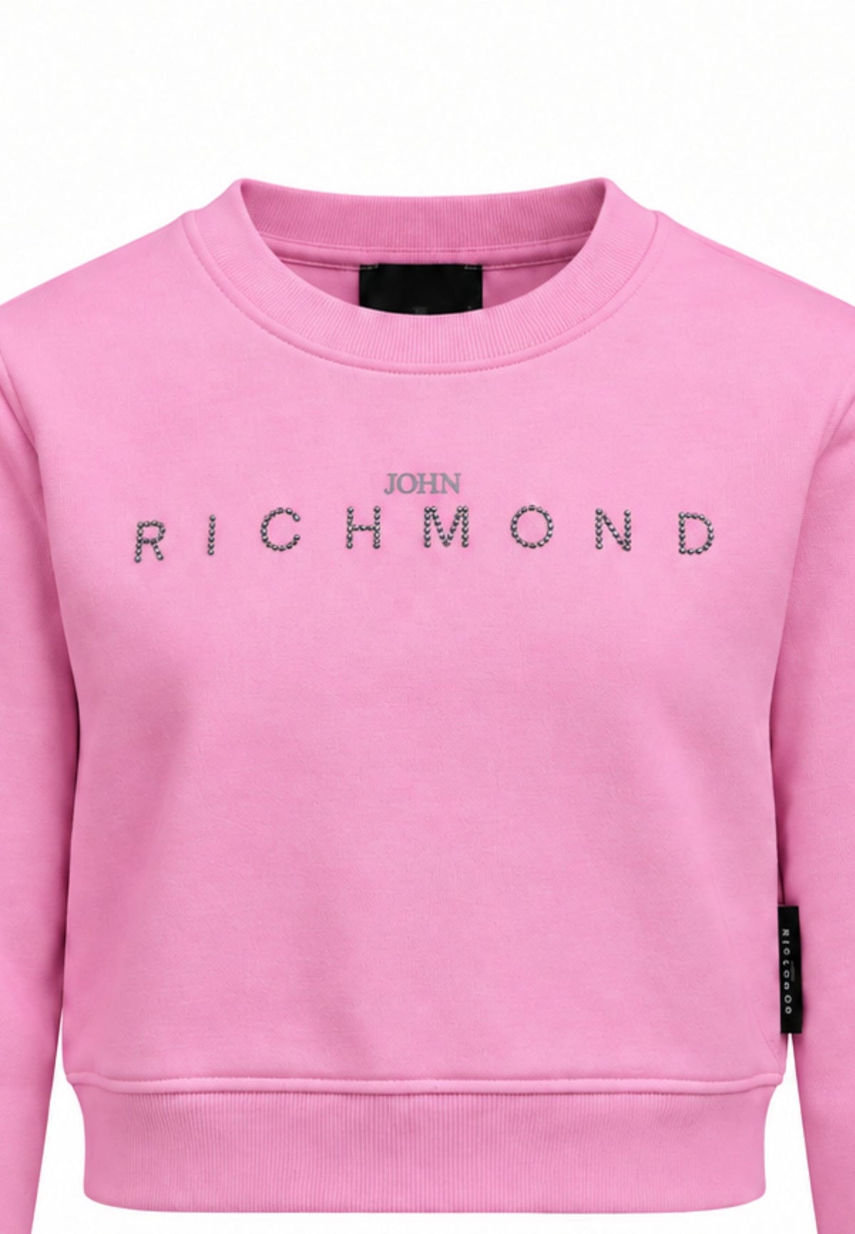 John Richmond felpa rosa crop con logo brillantinato Bambine e ragazze rga26085fe.rosa_