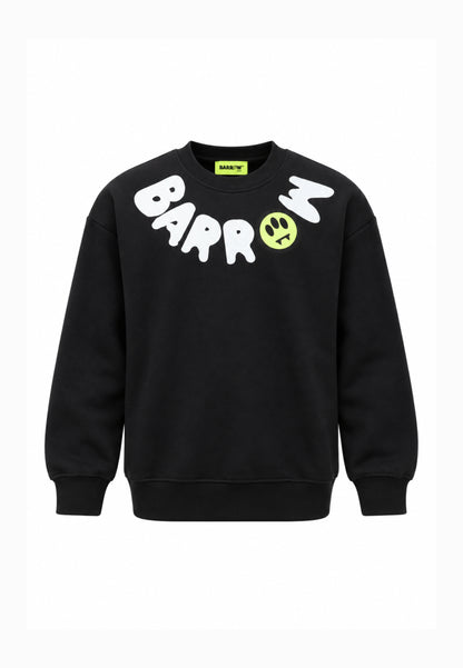 BARROW Felpa NERA A GIROCOLLO CON LOGO Bambini e ragazzi F6BKJUSW039.NE_