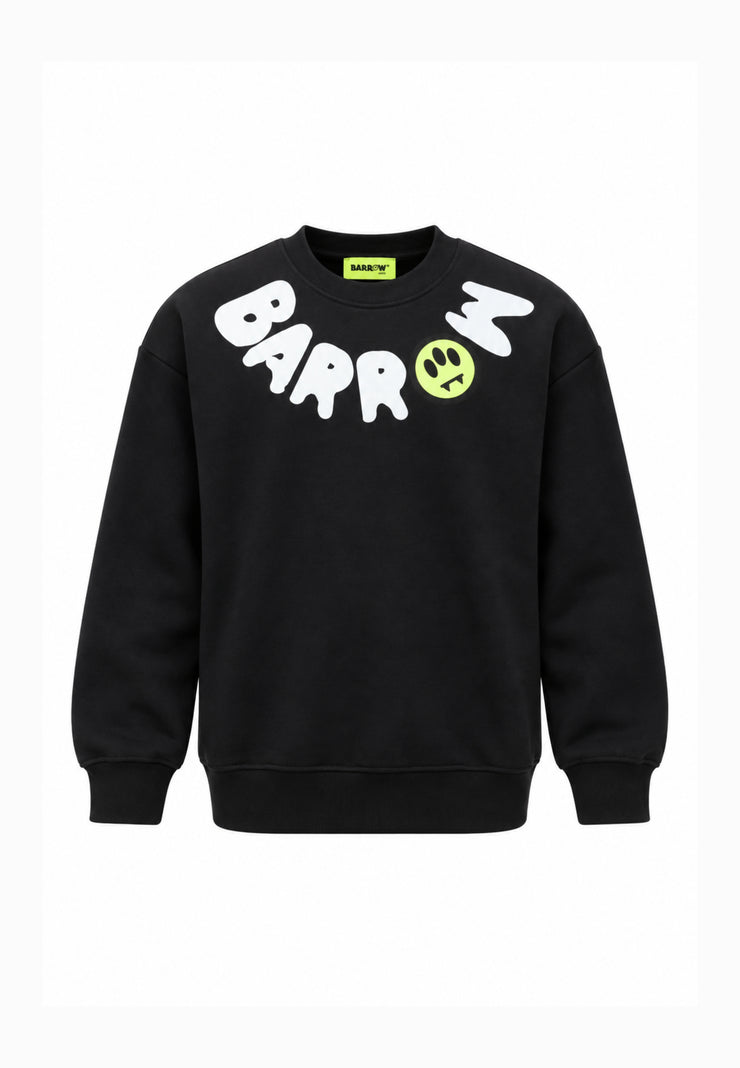 BARROW Felpa NERA A GIROCOLLO CON LOGO Bambini e ragazzi F6BKJUSW039.NE_