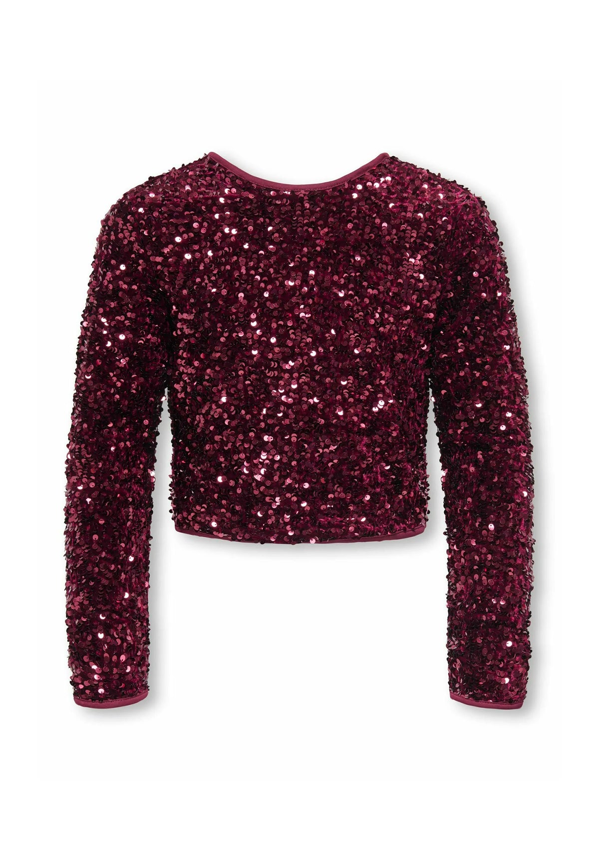 ONLY KIDS TOP bordeaux croppato con paillettes Bambine e ragazze 15383422.BORDEAUX_