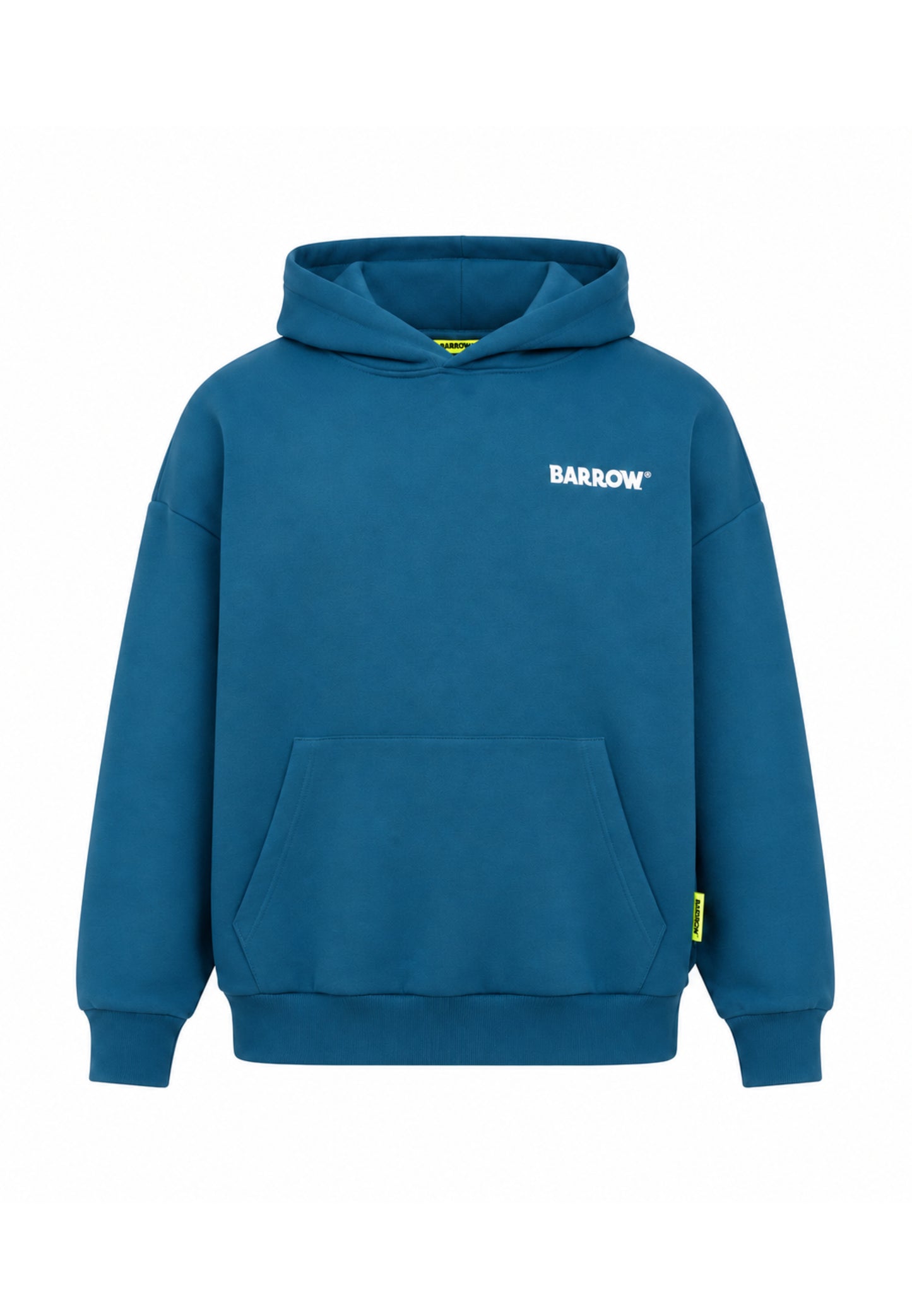 BARROW FELPA PETROLIO CON CAPPUCCIO con mini scritta davanti e maxi scritta dietro Bambini e ragazzi F6BKJUHS015.PETRO_