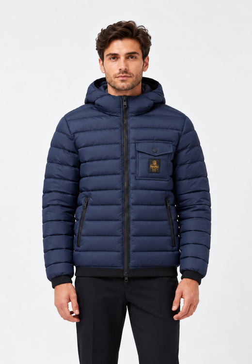 REFRIGIWEAR GIUBBOTTO BLU TRAPUNTATO CON CAPPUCCIO Uomo JOSH JACKET.BLU_