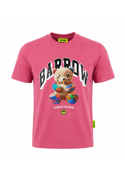 BARROW T SHIRT ROSA A MEZZE MANICHE CON STAMPA ORSO Bambini e ragazzi F6BKJUTH027.ROSA_