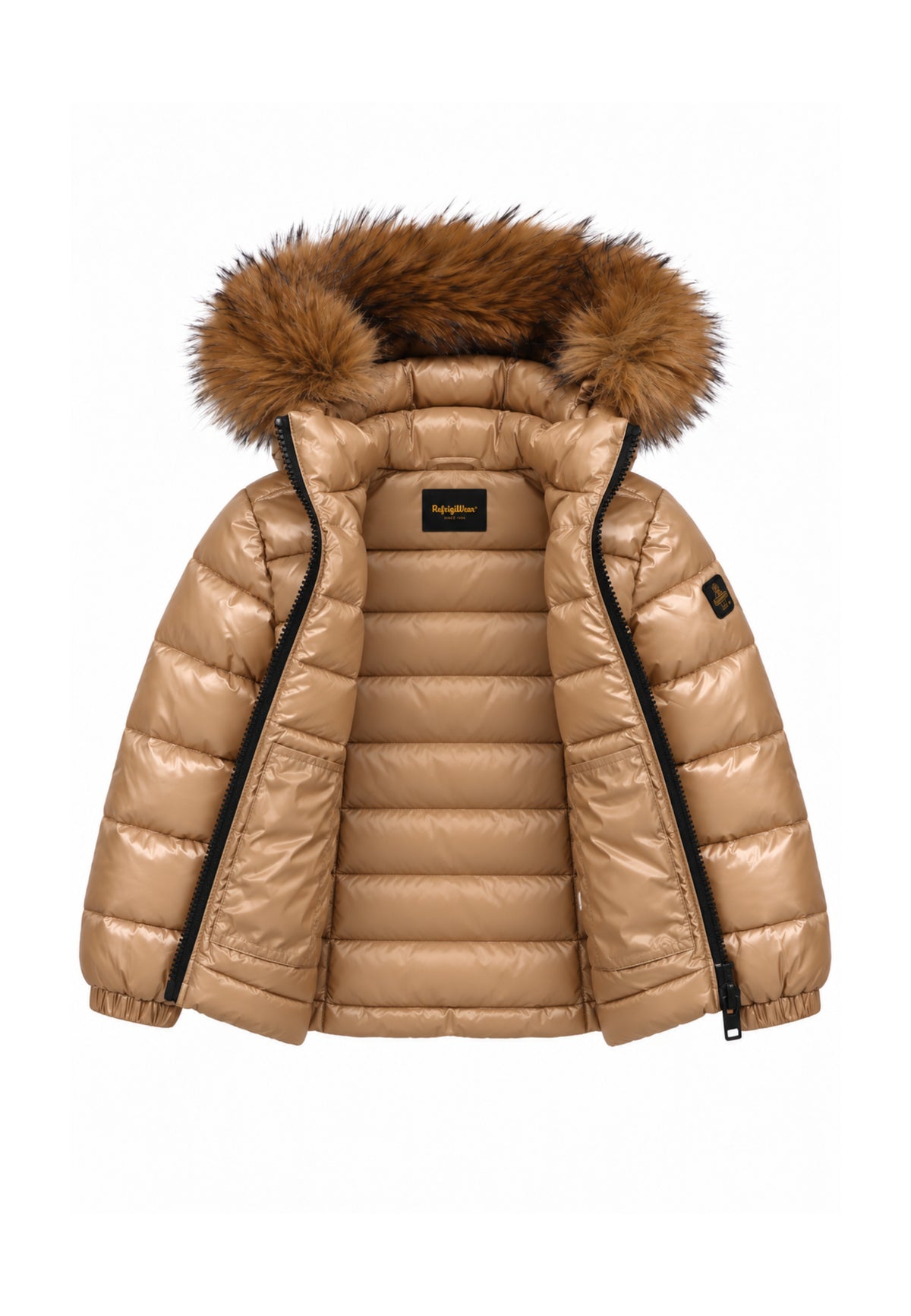 REFRIGIWEAR PIUMINO CON PELLICCIA E LOGO SUL BRACCIO Bambine e ragazze RG2606CW26_