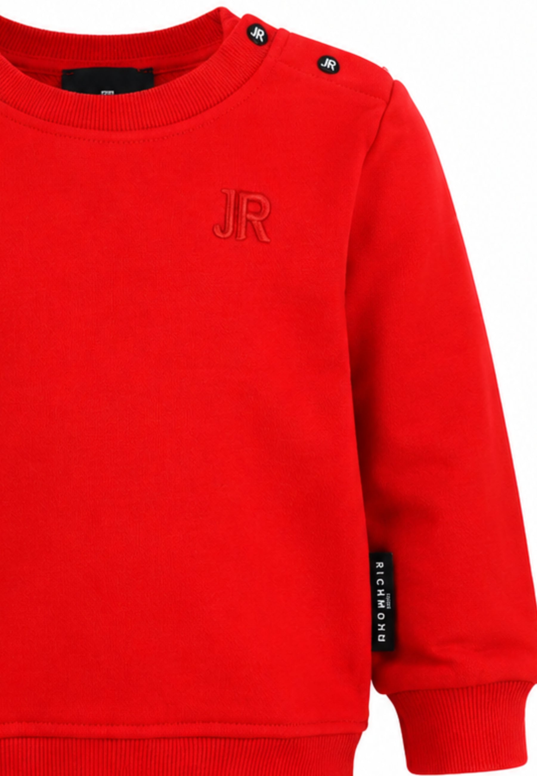 John Richmond felpa ROSSA GIROCOLLO CON LOGO RICAMATO TONO SU TONO Bambini e ragazzi ria26060fe.ro_
