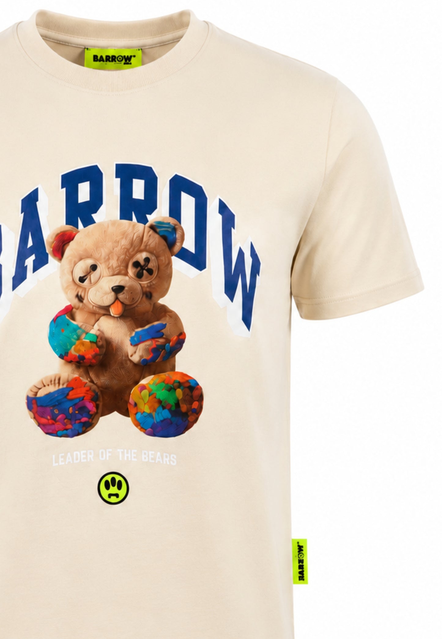 BARROW T SHIRT PANNA A MEZZE MANICHE CON STAMPA ORSO Bambini e ragazzi F6BKJUTH027.PANNA_