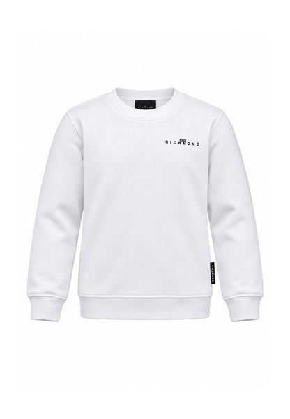 John Richmond FELPA BIANCA A GIROCOLLO CON MINI LOGO SUL CUORE Bambini e ragazzi rba26176fe.bia_