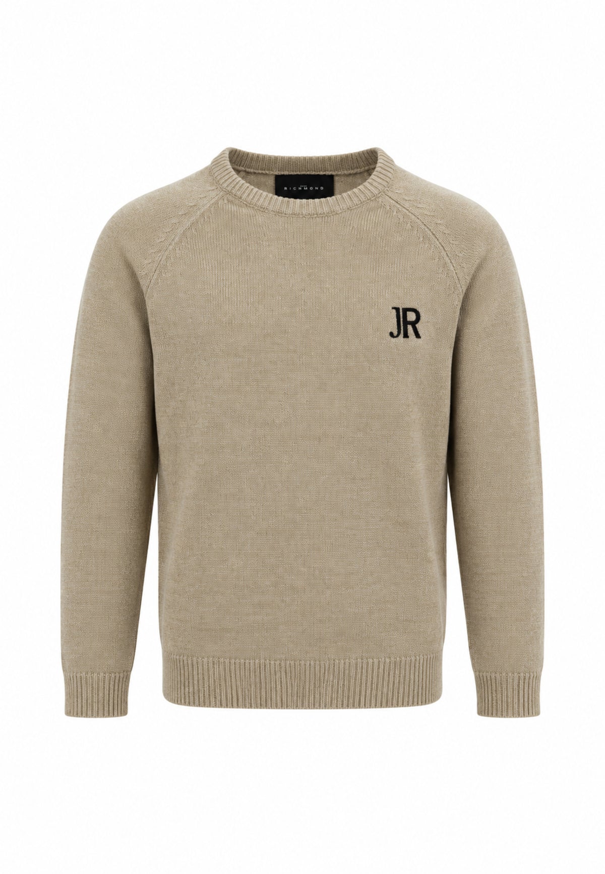 John Richmond maglia BEIGE CON LOGO JR BIANCO RICAMATO E STRISCE SUL RETRO Bambini e ragazzi rba26046ma.beige_