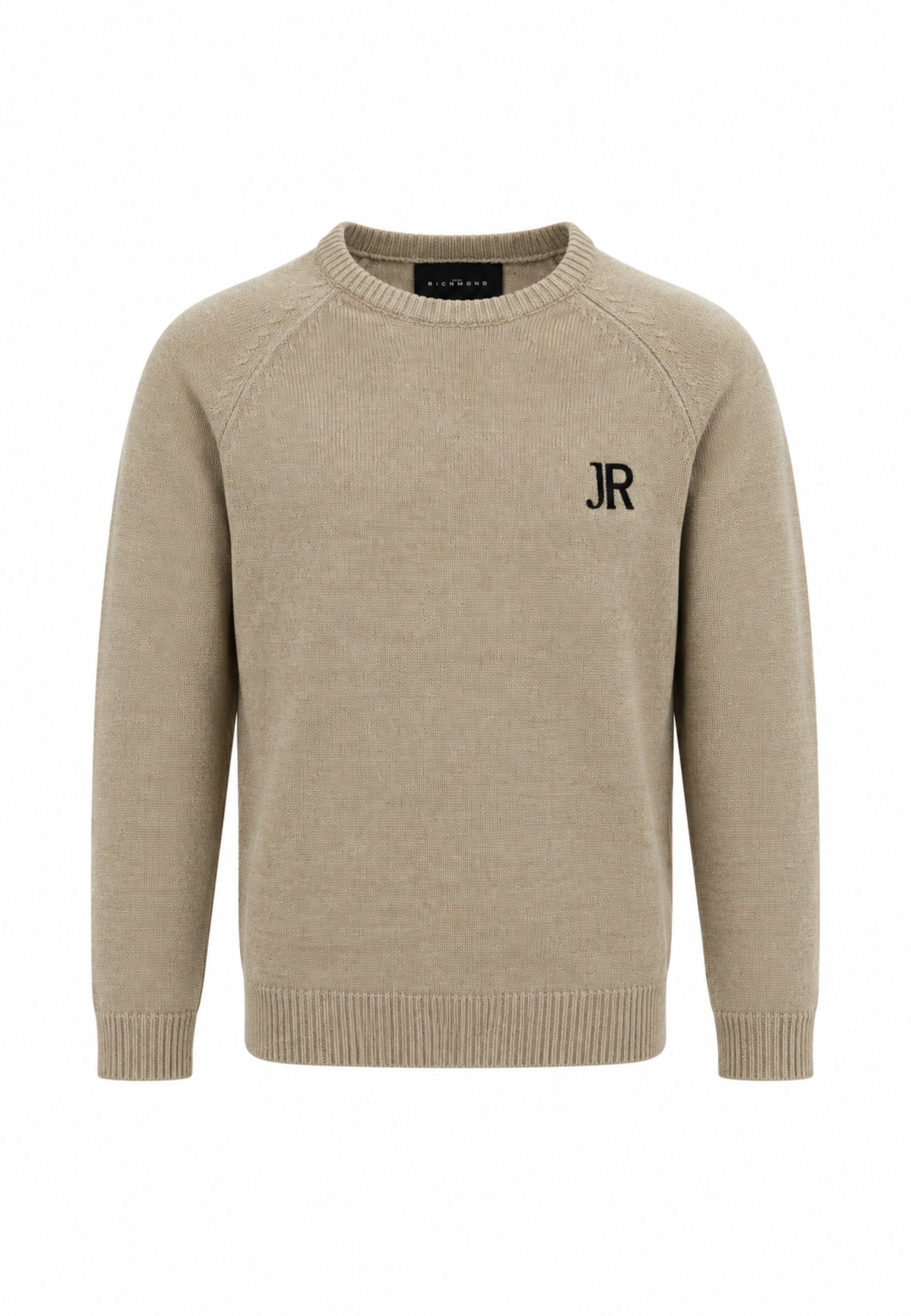 John Richmond maglia BEIGE CON LOGO JR BIANCO RICAMATO E STRISCE SUL RETRO Bambini e ragazzi rba26046ma.beige_