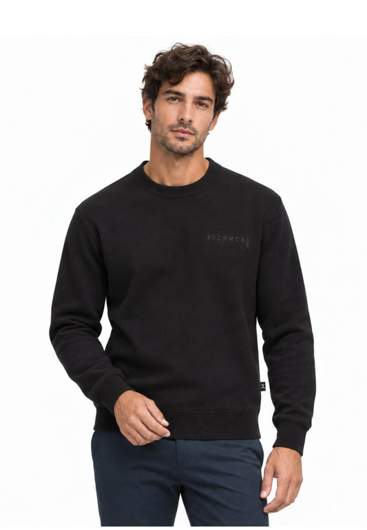 John Richmond maglia NERO IN LANA RASATA CON MINI LOGO Uomo uma26169ma.ne_