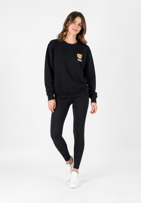 Moschino felpa nera donna logo teddy
