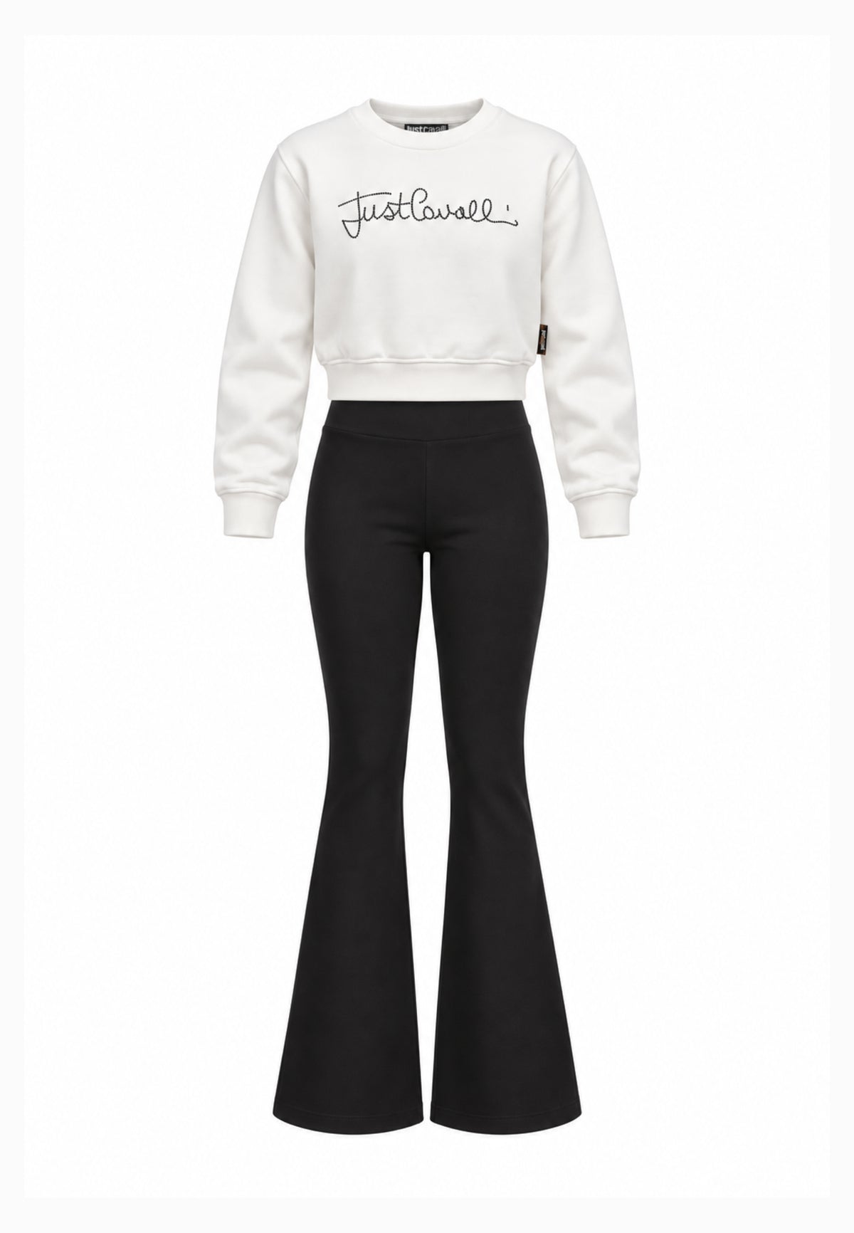 JUST CAVALLI completo bianco con felpa a girocollo e leggings Bambine e ragazze jga26176fe.bia_