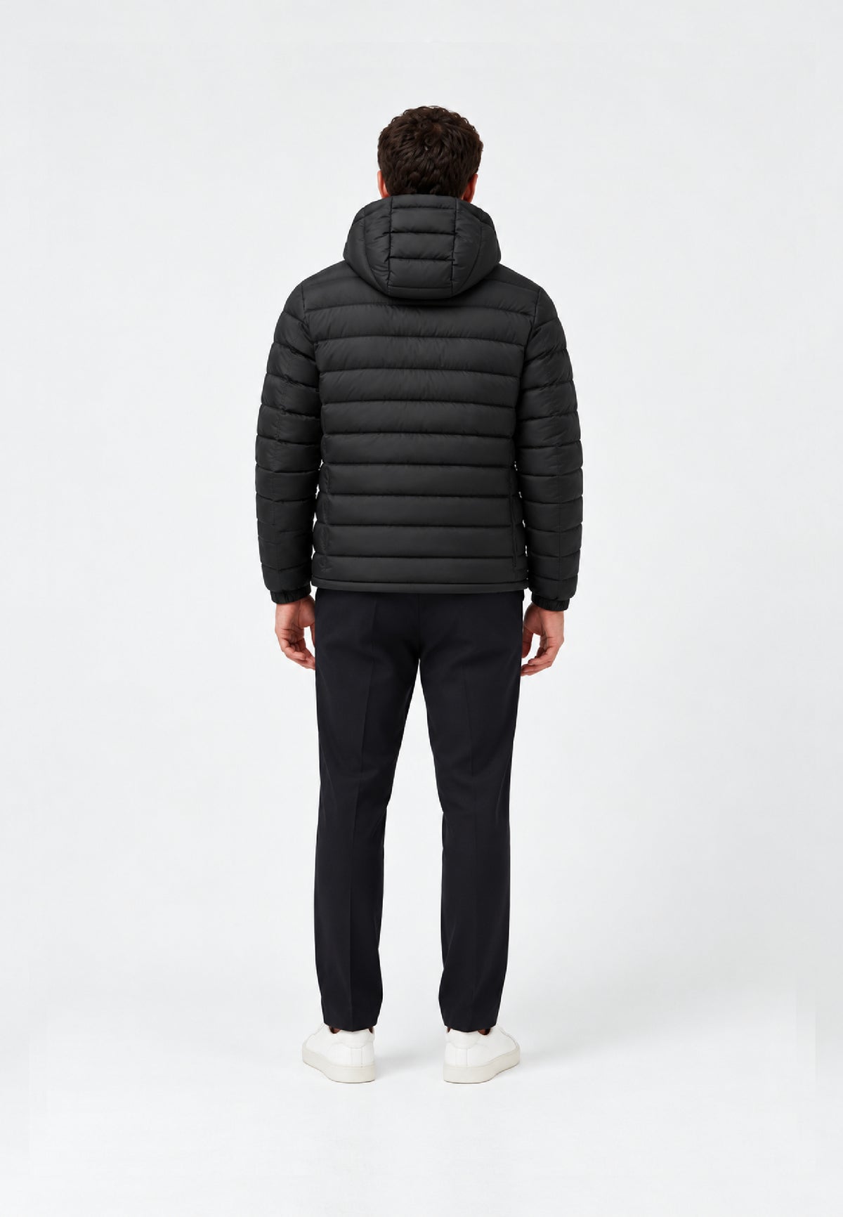 REFRIGIWEAR Giubbotto nero con cappuccio e logo applicato Uomo HUNTER JACKET.NE_
