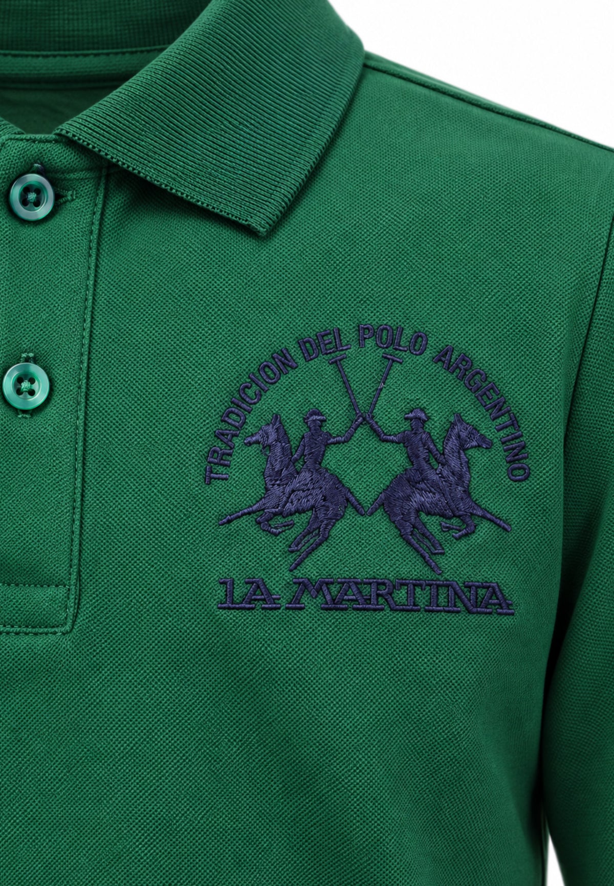 LA MARTINA polo verde ricamo logo Bambini e ragazzi mab0355.verde_