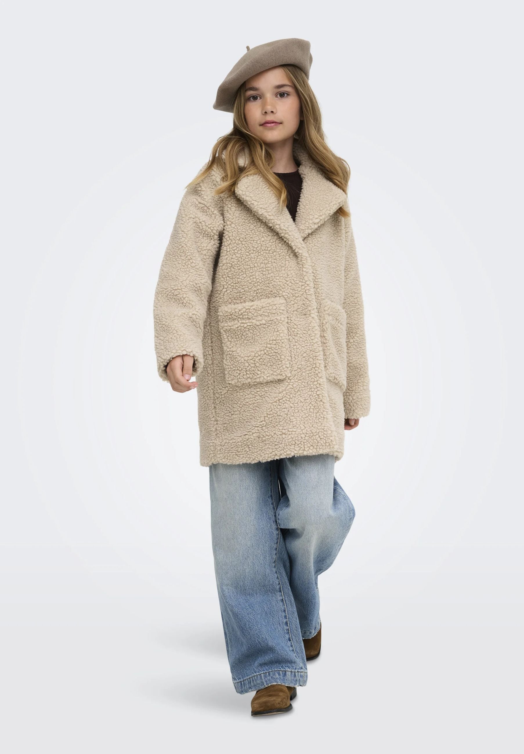 ONLY KIDS cappotto BEIGE DI PELLICCIA MORBIDO Bambine e ragazze 15245733.BEIGE_