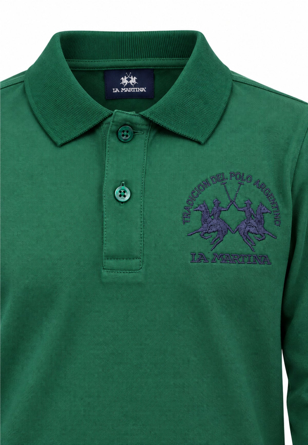 LA MARTINA polo verde ricamo logo Bambini e ragazzi mab0355.verde_