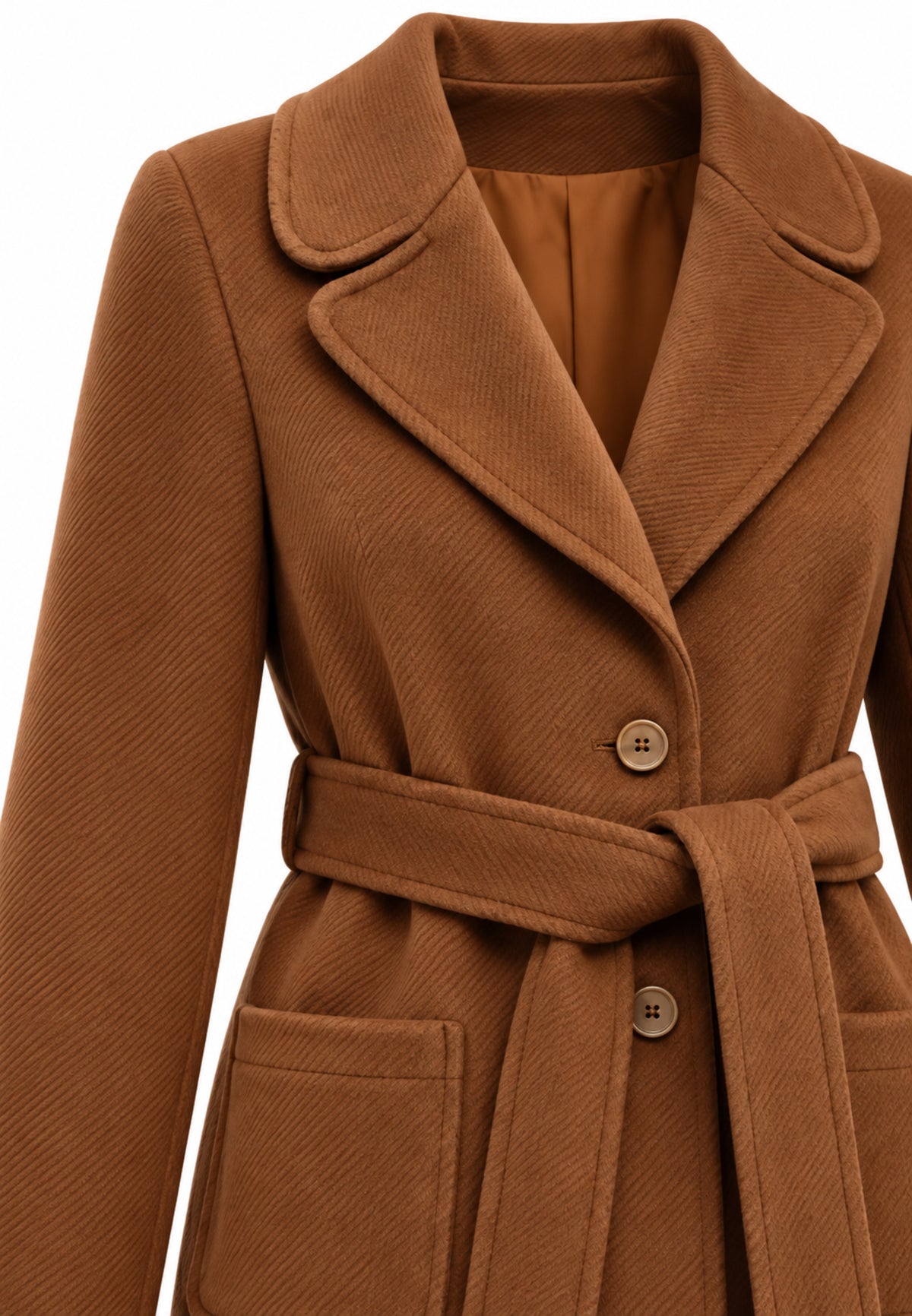 Kocca cappotto marrone lungo con bottoni e cintura Bambine e ragazze welff.marrone_
