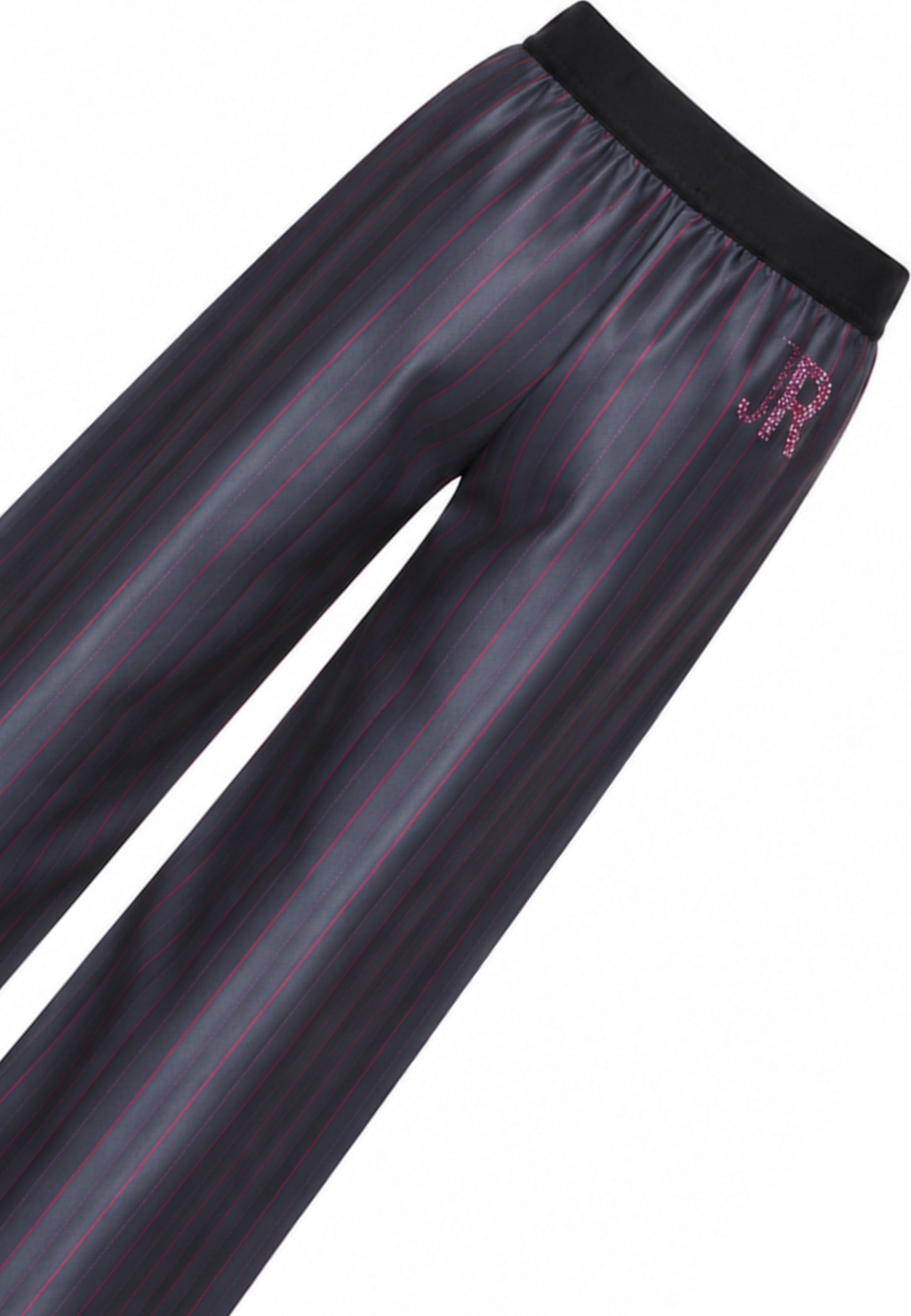 John Richmond pantalone grigio con righe sottili rosa e elastico logato in vita Bambine e ragazze rga26105pa.grig_