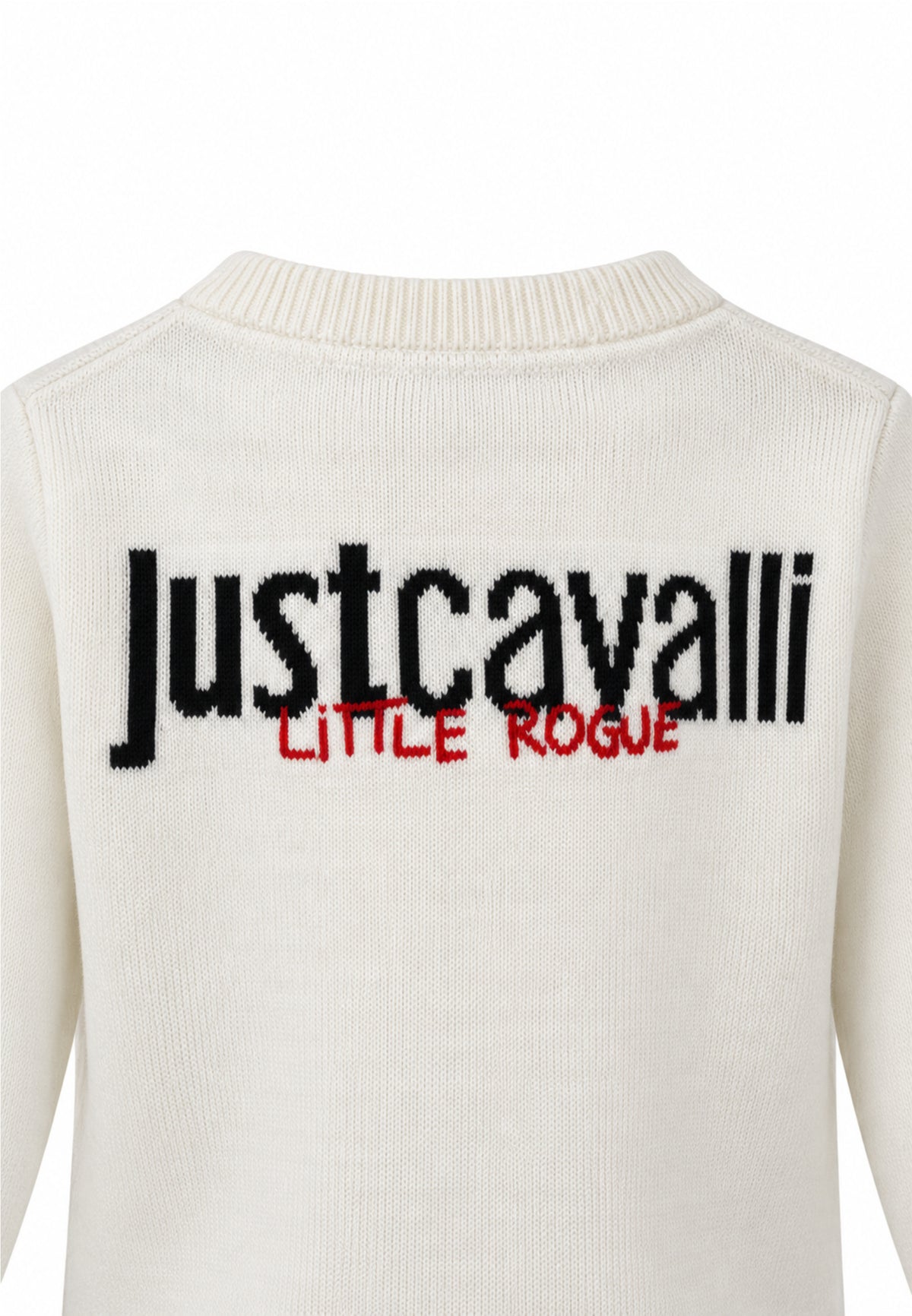 JUST CAVALLI MAGLIONCINO PANNA GIROCOLLO CON LOGO GRANDE Bambini e ragazzi JIA26002MA.PANNA_