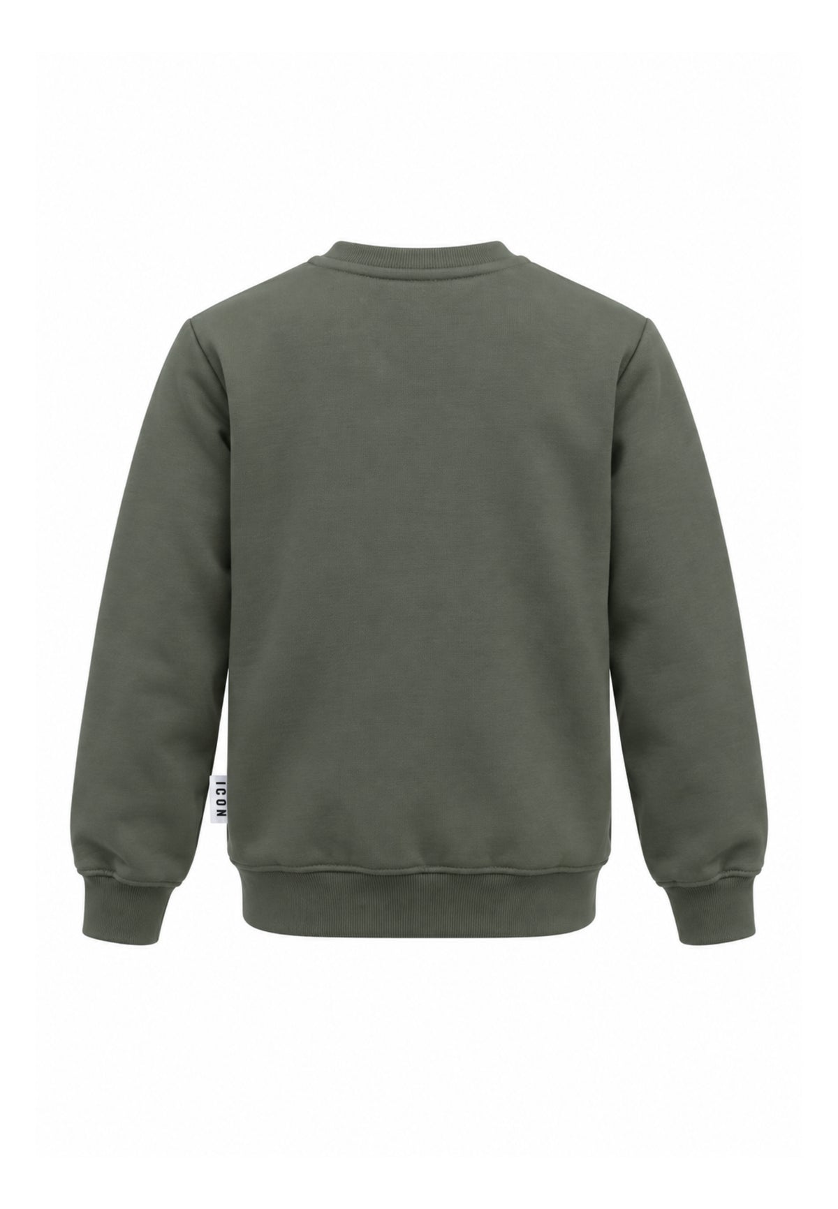 ICON FELPA verde girocollo con maxi logo in ecopelle Bambini e ragazzi ibsw001356.ver_