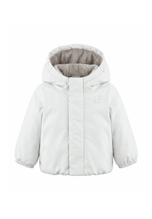 Kway giubbotto bianco con cappuccio bambino e neonato